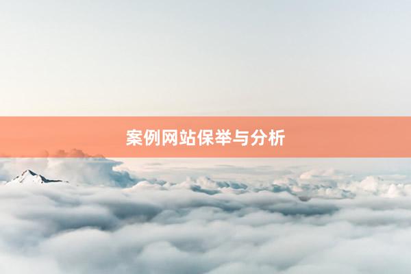 案例网站保举与分析