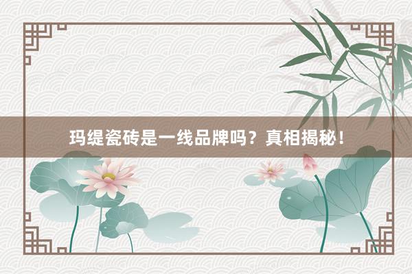 玛缇瓷砖是一线品牌吗？真相揭秘！